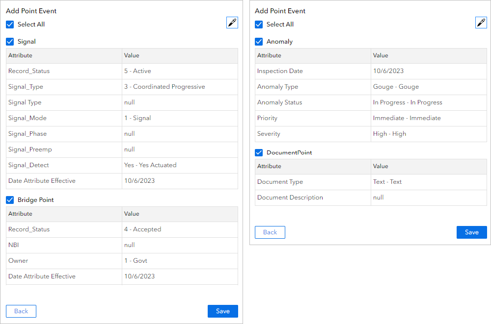 Event attributes Event attributes